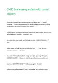 CMSC final exam questions with correct answers&period;