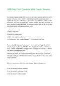 CPPB Prep Exam Questions With Correct Answers