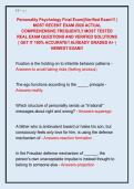 Personality Psychology Final Exam&vert;&vert;Verified Exam&excl;&excl;&excl; &vert;  MOST RECENT EXAM 2026 ACTUAL  COMPREHENSIVE FREQUENTLY MOST TESTED  REAL EXAM QUESTIONS AND VERIFIED SOLUTIONS  &vert; GET IT 100&percnt; ACCURATE&excl;&excl; ALREADY GRADED A&plus; &vert;  NEWEST EXAM&excl;&excl; 