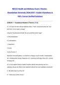 NR222 Health and Wellness Exam 2 Review - Chamberlain University 2026&sol;2027 &vert; Grade A Questions & 100&percnt; Correct Verified Solutions