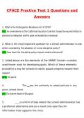 CPACE Practice Test 1 Actual 2026 &vert; Questions with 100&percnt; Correct Answers Complete &vert; Updated 2026 &sol; 2027 Verified by Experts