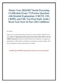 2026 Sterile Processing Exam Prep&colon; 72 Practice Q&A for CRCST & CIS