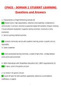 CPACE Domain 2 Student Learning Exam Actual 2026 &vert; Questions with 100&percnt; Correct Answers Complete &vert; Updated 2026 &sol; 2027 Verified by Experts