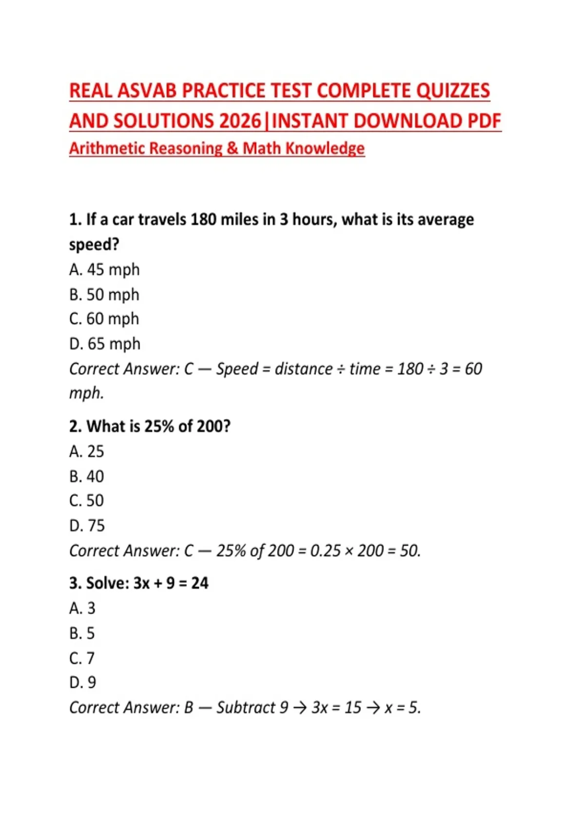 Real ASVAB Practice Test: Complete Quizzes and Solutions 2026 - REAL ...