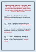 Intro to Sociology Final Exam &lpar;CSCC&rpar; Exam &vert; Most  Recent Exam 2026 Actual Complete Real Exam  Questions And Correct Answers&vert;&vert; Verified Exam&excl;&excl;&excl;  &lpar;Verified Answers&rpar; Already Graded A&plus; &vert;Guaranteed  Success&excl;&excl; Newest Exam&excl;&excl;&excl; 