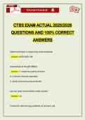 CTBS EXAM ACTUAL 2026 QUESTIONS AND 100&percnt; CORRECT ANSWERS