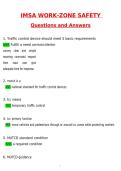 IMSA Work-zone Safety Exam 2026 &vert; Questions with 100&percnt; Correct Answers Complete &vert; Updated 2026 &sol; 2027 Verified by Experts