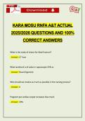 KARA MOSU RNFA A&T ACTUAL 2026 QUESTIONS AND 100&percnt; CORRECT ANSWERS