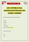 ABYC SYSTEMS ACTUAL 2026 QUESTIONS AND 100&percnt; CORRECT ANSWERS