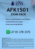 AFK1501 EXAM PACK 2026 - DISTINCTION GUARANTEED