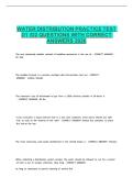 WATER DISTRIBUTION PRACTICE TEST D1 &comma;D2 QUESTIONS WITH CORRECT ANSWERS 2026