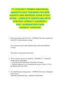 PY 2026&sol;2027 PENNIE INDIVIDUAL  MARKETPLACE TRAINING FOR NEW  AGENTS AND BROKERS EXAM STUDY  GUIDE - COMPLETE QUESTIONS WITH  VERIFIED CORRECT ANSWERS &vert;&vert;  100&percnt; GUARANTEED PASS  <NEWEST VERSION> 
