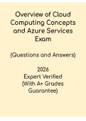 Overview of Cloud Computing Concepts and Microsoft Azure Services PDF