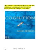TEST BANK for Cognition&colon; Exploring the Science of the Mind 8th Edition by Daniel Reisberg &vert; ISBN&colon; 9780393877601 &vert; Complete Chapters 1-15 &vert; Verified Q&A &vert; LATEST EDITION&period;