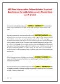 ABG Blood Interpretation Notes with Latest Structured Questions and Correct Detailed Answers Already Rated and A Graded