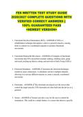 FES WRITTEN TEST STUDY GUIDE  2026&sol;2027 COMPLETE QUESTIONS WITH  VERIFIED CORRECT ANSWERS &vert;&vert;  100&percnt; GUARANTEED PASS  <NEWEST VERSION> 
