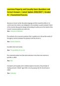 Louisiana Property and Casualty Exam Questions and Correct Answers &vert; Latest Update 2026&sol;2027 &vert; Graded A&plus; &vert; Guaranteed Success&period;