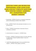 CERTIFIED PARKS AND RECREATION  PROFESSIONAL &lpar;CPRP&rpar; EXAM STUDY  GUIDE 2026&sol;2027 COMPLETE QUESTIONS  WITH VERIFIED CORRECT ANSWERS &vert;&vert;  100&percnt; GUARANTEED PASS  <NEWEST VERSION> 