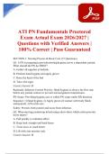 ATI PN Fundamentals Proctored Exam Actual Exam 2026&sol;2027 &vert; Questions with Verified Answers &vert; 100&percnt; Correct &vert; Pass Guaranteed