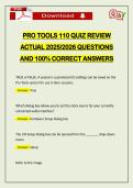 PRO TOOLS 110 QUIZ REVIEW ACTUAL 2026 QUESTIONS AND 100&percnt; CORRECT ANSWERS