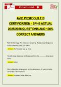 AVID PROTOOLS 110 CERTIFICATION &ndash; SPHS ACTUAL 2026 QUESTIONS AND 100&percnt; CORRECT ANSWERS