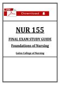 NUR 155 Final Exam &vert; Foundations of Nursing &vert; &lpar;2026&rpar; Study Guide PDF &vert; Galen