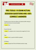 PRO TOOLS 110 EXAM ACTUAL 2026 QUESTIONS AND 100&percnt; CORRECT ANSWERS