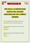 PRO TOOLS 110 CERTIFICATION EXAM ACTUAL 2026 QUESTIONS AND 100&percnt; CORRECT ANSWERS