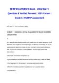 NRNP6665 Midterm Exam - 2026&sol;2027 &vert; Questions & Verified Answers &vert; 100&percnt; Correct &vert; Grade A &vert; PMHNP Assessment