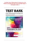 Lehne's Pharmacology for Nursing Care&comma; 11th Edition Test Bank All Chapters &lpar;1-112&rpar; &vert; A&plus; ULTIMATE GUIDE