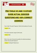 FULL EXAMS SET&colon;&colon;&colon; PRO TOOLS 110 CERT EXAMS ACTUAL 2026 UPDATE