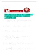 WATER DAMAGE RESTORATION FINAL EXAM QUESTIONS WITH CORRECT ANSWERS 2026