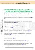 CONTRACTOR LICENSE Questions and Answers  &lpar;100&percnt; Correct Answers&rpar; Already Graded A&plus;