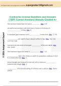 Contractor License Questions and Answers  &lpar;100&percnt; Correct Answers&rpar; Already Graded A&plus;