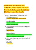 Alberta Boiler Operator &lpar;First Class&rpar;  Certification Exam Questions And Correct  Answers &lpar;Verified Answers&rpar; Plus Rationales  2026 Q&A &vert; Instant Download Pdf 
