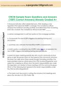 CRCM Sample Exam Questions and Answers  &lpar;100&percnt; Correct Answers&rpar; Already Graded A&plus;
