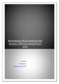 Microbiology MCQs Questions And Answers 100&percnt; Guaranteed Pass&excl; 2026 