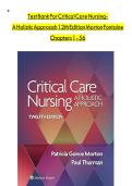 Test Bank for Critical Care Nursing&colon; A Holistic Approach 11th & 12th Editions by Morton and Fontaine