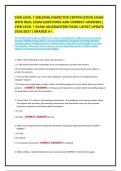 CWB LEVEL 1 WELDING INSPECTOR CERTIFICATION EXAM WITH REAL EXAM QUESTIONS AND CORRECT ANSWERS &vert; CWB LEVEL 1 EXAM &lpar;GUARANTEED PASS&rpar; LATEST UPDATE 2026&sol;2027 &vert; GRADED A&plus;&period;