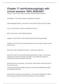 Chapter 17 otorhinolaryngologic with correct answers 100&percnt; 2026&sol;2027