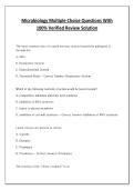 Microbiology Multiple Choice Questions With 100&percnt; Verified Review Solution