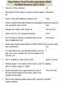 Pipe Fitters Test Practice Questions With Verified Answers 2025-2026