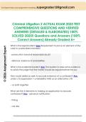 Criminal Litigation 2 ACTUAL EXAM 2025 TEST  COMPREHENSIVE QUESTIONS AND VERIFIED  ANSWERS &lpar;DETAILED & ELABORATED&rpar; 100&percnt;  SOLVED 2025&excl;&excl; Questions and Answers &lpar;100&percnt;  Correct Answers&rpar; Already Graded A&plus; 