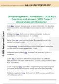 Data Management - Foundations - D426 WGU  Questions and Answers &lpar;100&percnt; Correct  Answers&rpar; Already Graded A&plus;