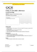 May&ndash;June 2025 OCR A-Level Sociology &lpar;H580&rpar; &vert; Papers 1&comma; 2 & 3 Combined Question Papers & Mark Schemes&period;