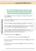 EC-6 Core Subjects Exam Science&colon; Life  Science Questions and Answers &lpar;100&percnt;  Correct Answers&rpar; Already Graded A&plus; 