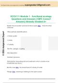 ECOL111 Module 1 - functional ecology  Questions and Answers &lpar;100&percnt; Correct  Answers&rpar; Already Graded A&plus;