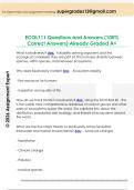 ECOL111 Module 1 - functional ecology  Questions and Answers &lpar;100&percnt; Correct  Answers&rpar; Already Graded A&plus;