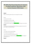 PN 4006 Final Exam Questions & Answers &vert; Verified solutions &vert;Questions with Correct Answers 2026 latest