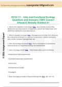 ECOL111 - Intro and Functional Ecology  Questions and Answers &lpar;100&percnt; Correct  Answers&rpar; Already Graded A&plus;